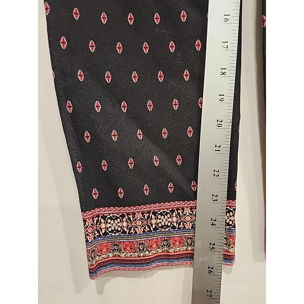 J. Jill Premium Bi Stretch Black Red Check Pants Womens 14, 36 Waist‎ 26 Inseam
